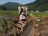 水田魚道の設置