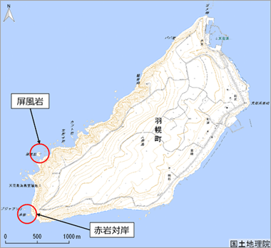 天売島のウミガラスの繁殖地